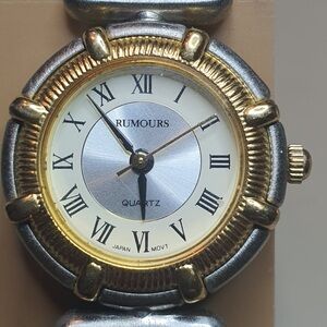 10/$20 Rumours Silver/Goldtone Leather Women's Watch